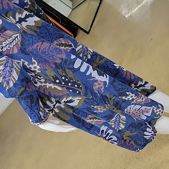 G.I.L.I. Printed Palm Duster Blue Palm Oversized Size XXS - Picture 8 of 12